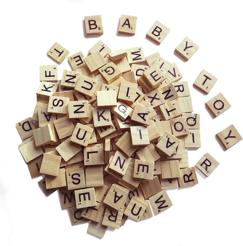 QMET 1000 Scrabble Letters for Crafts - Wood Tiles for DIY Gift Decoration - Making Alphabet Coasters and Crossword Game - Image 1